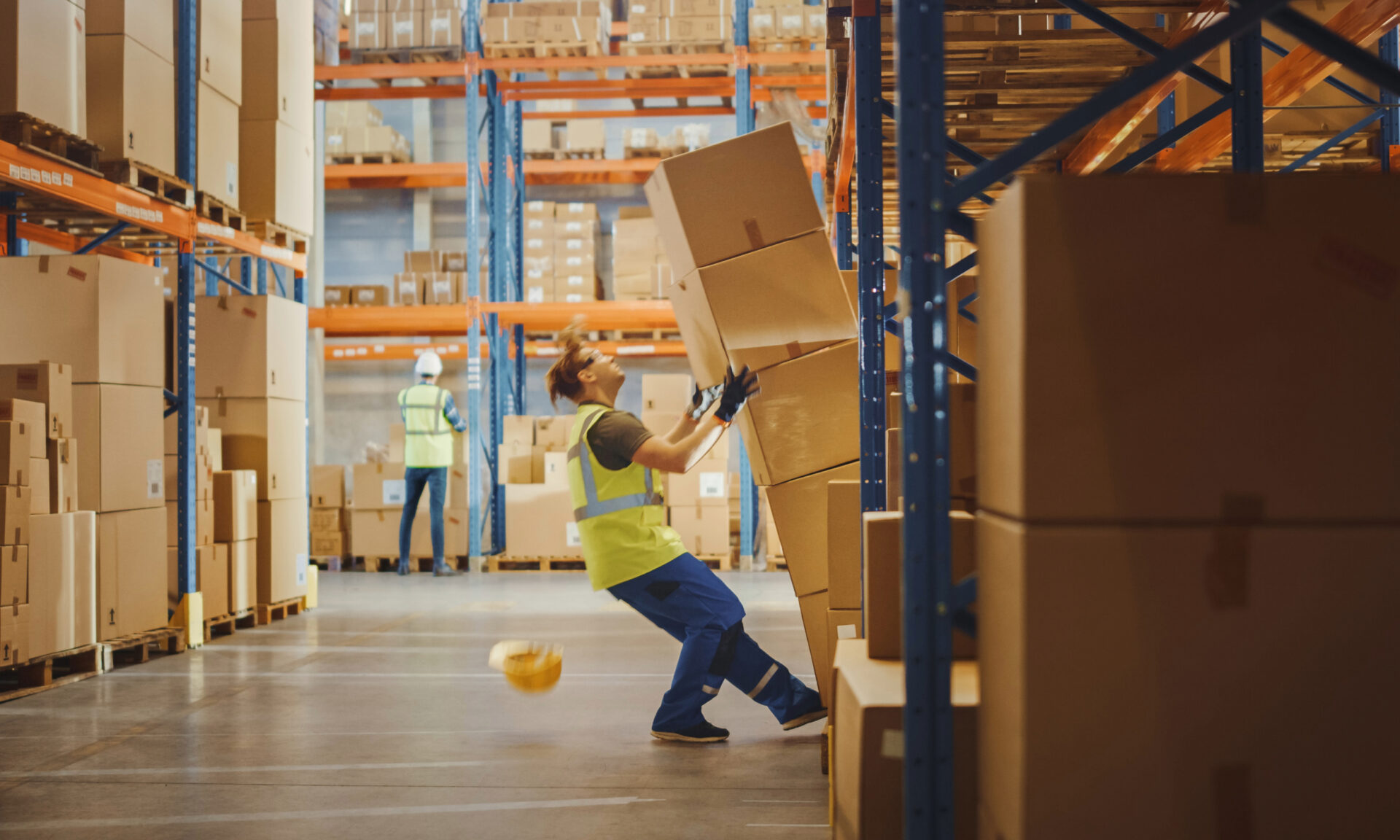 wypadek w pracy - magazyn